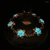 Bracelets de link 6 estilo fluorescente Star Flor Shape Glow in the Dark Bracele for Women Fashion Jewelry Gifts 2023