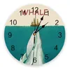 ウォールクロッククジラのヴィンテージ時計家の装飾寝室のサイレントオークロックキッチンリビングルームデジタルのための監視