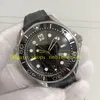 Foto real masculino relógio automático 007 dial preto 300mm edição limitada pulseira de borracha Ásia 8800 movimentos homens esportes relógios mecânicos relógios de pulso