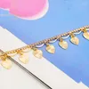 Anklets Design Women's Anklet 24K Gold Plated Copper Alloy Jewelry Love Pendant Micro Set Zircon Fashion