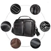 Briefcases Top Quality Original Leather Briefcase Male Shoulder Messenger Bag Cowhide Fashion Cross-body Pad Tote Mochila Satchel