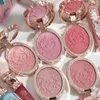 Blush Flower Knows Strawberry Rococo Expososed Blush Palette Nude Natural Bronzer Delikatne matowe pigment jasne kobiety twarzą do makijażu 231120