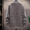 Pulls pour hommes Fermeture à glissière Hommes Cardigan Pull tricoté épais manteau d'hiver chaud col montant pour le confort