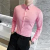 Men's Casual Shirts Plus Size 7XL-S Korean Style Slim Fit Long Sleeves Fine Shirt Men Spring Fall Solid Color Dress Male Business
