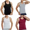 Camisetas sin mangas para hombre Camisetas sin mangas para hombre Verano 100% algodón Cool Fitness Chaleco Tops sin mangas Gimnasio Slim Colorful Casual Camiseta interior masculina 7 colores 1PCS 230421