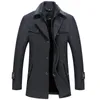 Мужские полушерстяные мужские классические модные плащи, куртки, мужские длинные приталенные пальто, теплая верхняя одежда, ветровка 231120
