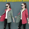 Chaquetas de mujer chaqueta primavera y otoño con capucha abrigo de doble cara impreso estudiante