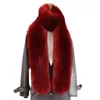 스카프 Qearlstar 180cm Super Long Faux Fox Fur Scarf 겨울 여성 스카프 코스프레 따뜻한 패션 장식 푹신한 목도리 랩 럭셔리 스카프 YT09 231121
