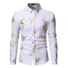 Men's Casual Shirts Floral Shirt Prom Disco Night Club Long Sleeve And Blouses For Men Medieval Clothing Party Stage Halloween Costume