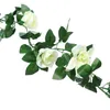 Flores decorativas 2pcs flor artificial guirlanda rosa videira pendurado vegetação hera plantas para decorações de parede de escritório