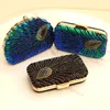 Evening Bags Evening Bags Luxury Lady Novelty Purses for Weddings Peacock Shape Design Party Clutches Blue Clutch Bag Women 231121