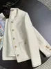 Vestes pour femmes, petit manteau parfumé, automne-hiver, mode coréenne, blanc cassé, Style court français, hauts en Tweed, 231120