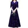 Casual Dresses Autumn Dress Comfortable Pleated Swing Large Hem Pure Color Velvet Waist Tight Breathable Party For Outdoor