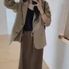 Tweedelige jurk UNXX herfst blazer sets Koreaanse casual koffie blazers jas trekkoord rok mode tweedelig pak vrouwen set vintage