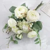 Kwiaty dekoracyjne 1 grupa moda na przyjęcie weselne symulacja hortensja bukiet ekologiczny ekologiczny sztuczny jedwabny kwiat anty-fadowy propon