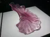 Lampada da parete in vetro di Murano soffiato a mano Arte decorativa Piatti Piatto a forma di foglia rosa