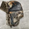 Man earflap hat lei feng hat kamuflaż ciepła zimowa czapka grube klapy narciarskie kolorowy moda unisex ciepłe na zewnątrz