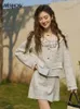 Fourrure pour femmes Faux MISHOW Vintage petits manteaux parfumés 2023 printemps coréen maille à volants cou Tweed haut élégant court vêtements d'extérieur MXC14W0005 231121