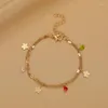 Charme Pulseiras Coreano Requintado Doce Bonito Margarida Flor Pulseira Para Mulheres Boho Elegante Imitação Pérolas Borboleta Cadeia Atacado