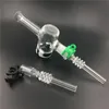 Glass Collector Kits with 10mm 14mm 18mm Quartz Tips Titanium Tip Keck Clip Silicone Container Reclaimer smoking water pipe