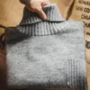 Herensweaters Maden Vintage grijze mix Coltrui 2023 Winter Effen Kleur Warme trui Klassiek Knitwears Casual gebreide trui