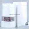 Storage Bags 9 Size White Stand Up Aluminium Foil Bag With Clear Window Plastic Pouch Zipper Reclosable Food Packaging Lx2688 Drop D Dh3Zr