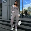 Pantaloni a due pezzi da donna Maglione lavorato a maglia stile professionale Moda Casual Canotta sottile Tre set da ufficio da donna