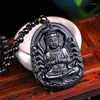 Kolye Kolyeleri Doğal Taş Kuvars Kristal Siyah Obsidiyen Avalokitesva DIY Mücevher Yapma Kolye A34