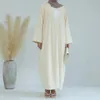Etniska kläder Eid Open Abaya Kimono muslimska vinterkläder Corduroy Velvet Abayas för kvinnor Luxury Dubai Turkiet Islam outfit kaftan hijab