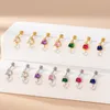 Stud Earrings 1PC Cute Korean Heart Bling Color Zircon For Women Stainless Steel Piercing Dangle Earring Fashion Jewelry