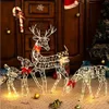 Gartendekorationen, Gartendekoration, 2024, handgefertigt, Kunst aus Eisen, Elch, Hirsch, Weihnachten, LED-Licht, leuchtendes Glitzer, Rentier, Weihnachten, Zuhause, draußen, Hof, Ornament, Dekor 231120