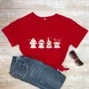 女性用TシャツクリスマスマッシュルームTシャツかわいいマッシュルームメリーティー女性トレンディカジュアル90年代美学トップ