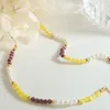 Catene Personalità creativa Opale Collane di perle imitazione per le donne Moda semplice collana in acciaio inossidabile placcato oro Regali di gioielli