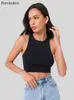 Bornladies 2022 Summer Canotte Donna Casual Crop Top Sexy Girls Gilet con bretelle O-Collo OL Slim Ribber T-shirt senza maniche Top P230421