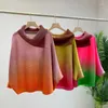 Women's T Shirts Miyake Gradient Pleated T-shirt For Women Lapel Long Sleeves Batwing Loose Style Female Fashion Top 2023 Autumn
