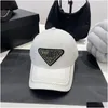 Ball Caps Tasarımcılar Şapka Beyzbol Kapağı Casquette Rhinestone Büyük Üçgen Lüks Klasik Moda Kadınlar ve Erkekler Güneşlik Sports Outtoo Dhcxo