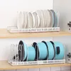 Armazenamento de cozinha 1pc multicamadas ajustável pote tampa pan rack prato organizador placa corte suporte para acessórios armário casa