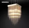 Chandeliers CASCAD Square Modern Vintage LED Crystal Metal Ceiling Lights Fixture Bedroom Living Room Dining Flushmount