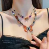 Anhänger-Halsketten, übertriebene Acryl-Schmetterlings-Accessoires für Frauen, trendiger Schmuck, schicke Vintage-Halskette, klassische Halskette im koreanischen Stil