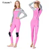 Costumi da bagno da donna Muta in neoprene da 2 mm Donna Un pezzo a maniche lunghe Protezione solare calda Snorkeling Nuoto Alla deriva Surf Muta da sub