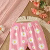 Clothing Sets Kids Girls 3pcs Clothes Set Autumn Children Solid Color Long Sleeve Crew Neck Ruffled T-shirt Flare Pants Headband Outfits