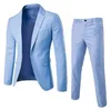 Męskie garnitury stylowe spodnie kurtki męskie kieszenie Spring jesienne pucie czyste guziki Blazer Spods Skin-Touch