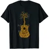 T-shirts pour hommes guitare acoustique arbre de vie imprimé T-shirt Harajuku hauts décontracté Funy T-shirt à manches courtes Nature guitariste joueur
