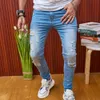 Mens Jeans Fashion Street Clothing Tight byxor Hål Solid Casual Ultra Thin Denim Shorts 231112