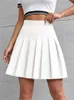 Skirts Preppy Style High Waist Solid Pleated Mini Women Summer Spring Korean Fashion Cute White Aline Y2k Skort Clothes 230420