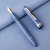 Fountain Pens Majohn P136 Fountain pen with metal copper piston 0.4EF 0.5 F Nibs light blue school supplies office student writing pens 230421