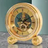 Table Clocks Brass Vintage Clock Luxury Living Room Office Quartz Alarm Retro Desk Watch Home Decor Gift For Friend