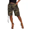 Damen Shorts Gotoola 2023 Retro Hong Kong Style Prominente Damenbekleidung Camouflage Kordelzug Multi-Pocket Cargohose (Außer