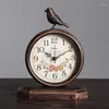 Table Clocks Desk Clock European Style Creative Personality Simple Nostalgic Top Decoration Study Bedroom Office