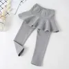 Trousers Girls' Fashionable Ruffle Culottes For Children's Wear Spring And Autumn Style Leggings Korean Version Stretch Pants